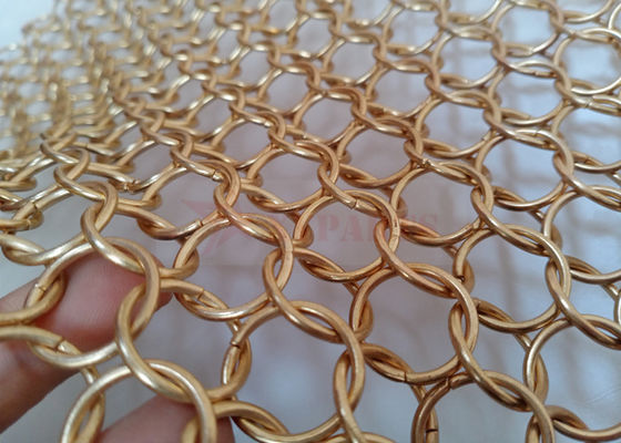 Vải lưới Chainmail màu vàng 1,5x15mm cho vách ngăn phòng