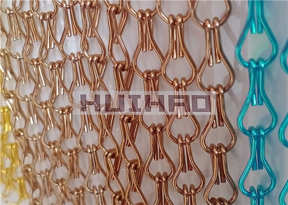 1.6mm Anodized Aluminum Chain Curtains Màu đồng cho trang trí tường kiến trúc