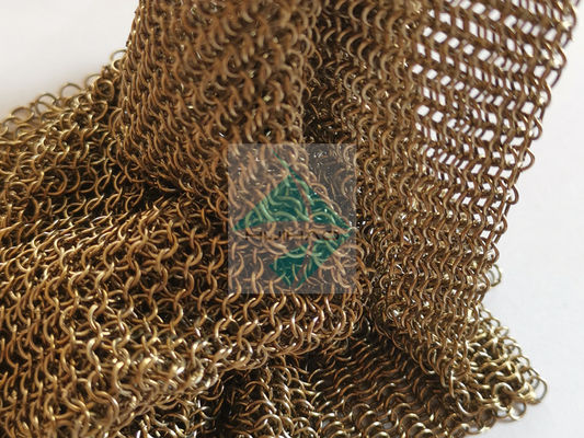 Chainmail Weave Ring Loại lưới Kiểu dáng cổ kính Lưới kim loại Drapery với màu kim loại cho cửa sổ che nắng