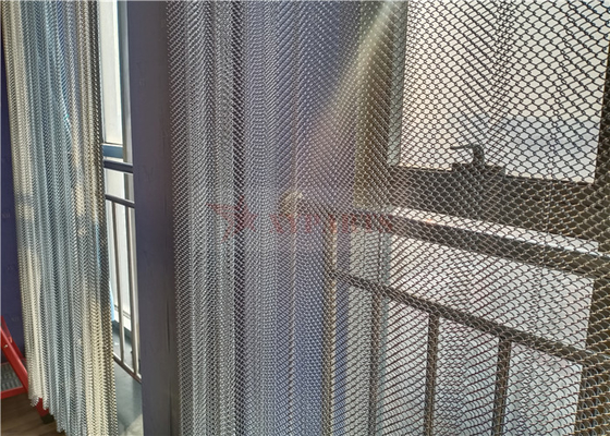 Mành lưới kim loại cuộn nhôm bạc 1.2x8x8mm làm rèm cửa sổ