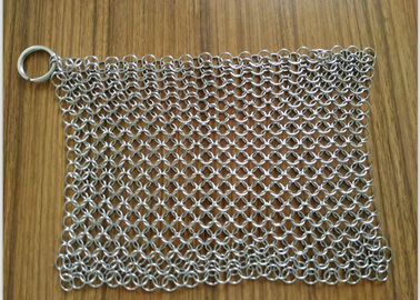 8 &amp;quot;x 6&amp;quot; Thép không gỉ Gang Cleaner Chainmail Scrubbers cho Cast Iron Pan