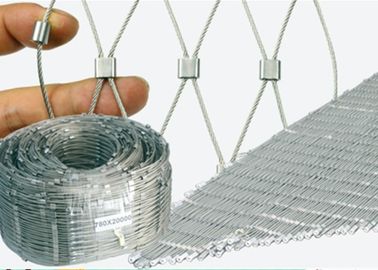Architectural Fence X Tend Wire Rope Mesh , Flexible Stainless Steel Cable Mesh