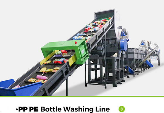 Dây chuyền rửa tái chế nhựa tùy chỉnh cho Pp Pe Abs / Ps Dạng cứng Chai Chai chất thải tái chế