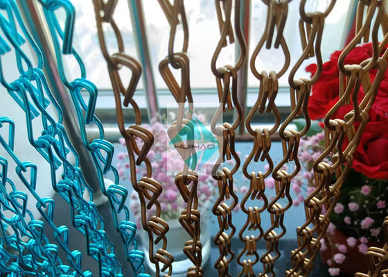 Anodized nhôm dây chuyền cửa rèm ruồi với màu sắc khác nhau