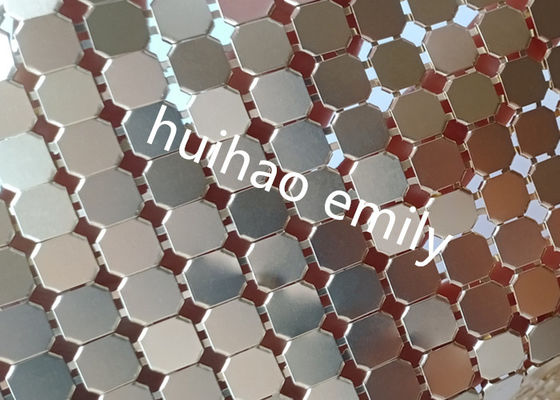 8x8mm bóng mờ nhôm Sequin kim loại lưới rèm cho trang trí