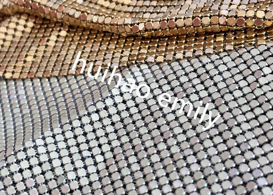 8x8mm bóng mờ nhôm Sequin kim loại lưới rèm cho trang trí