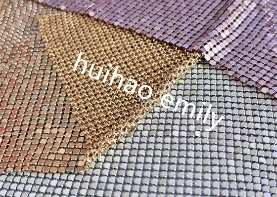8x8mm bóng mờ nhôm Sequin kim loại lưới rèm cho trang trí