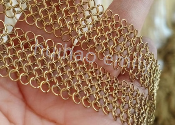 Thép không gỉ 7mm Ring Mesh Chain Mail Curtain With Fringing
