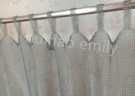 Tab Top Type 7mm Metal Ring Mesh rèm thép không gỉ 316L