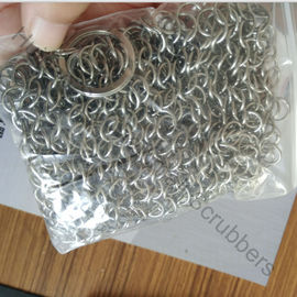 7 "X 7" Stainless Steel Chain Mail Ring Mesh Scrubbers cho đồ nấu ăn bằng sắt đúc