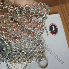 7 "X 7" Stainless Steel Chain Mail Ring Mesh Scrubbers cho đồ nấu ăn bằng sắt đúc