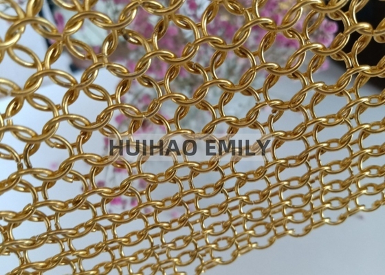 Vòng vàng Mạng lưới Xích áo giáp dệt Kiểu thép không gỉ Vòng kim loại tròn Mạng lưới Rèm