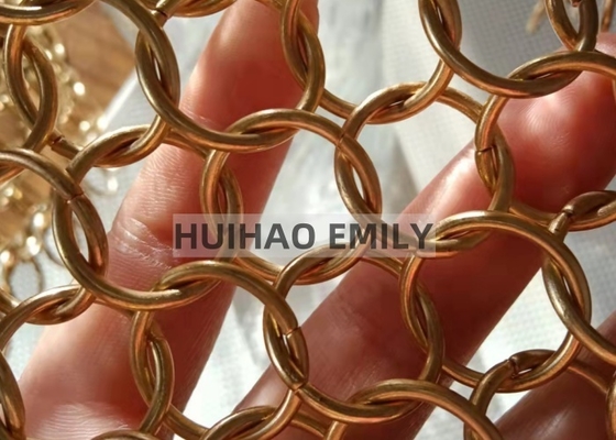 Vòng vàng Mạng lưới Xích áo giáp dệt Kiểu thép không gỉ Vòng kim loại tròn Mạng lưới Rèm