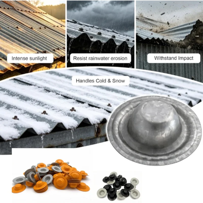 Galvalume Metal Screw Cap For Roofing Screws Used In Corrugated Steel Roofing Fasteners (Tấm vít kim loại Galvalume cho các vít mái nhà được sử dụng trong các vật cố định mái nhà bằng thép đục)