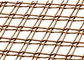 Antique Brass kiến ​​trúc dệt kim loại lưới vải với dây thép không gỉ phẳng