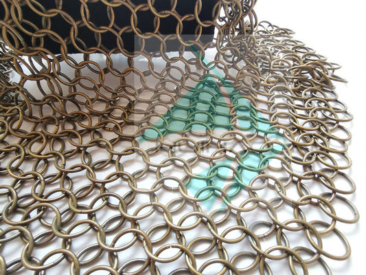 2mm 20mm kim loại Ring Mesh Partition Curtain Drapery trang trí