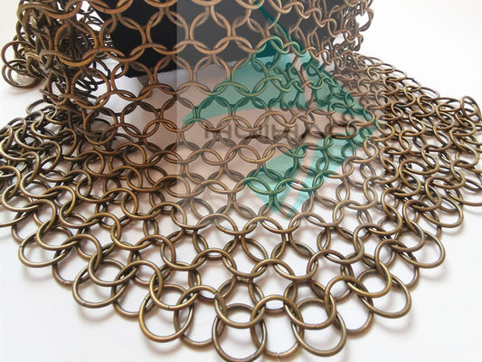 2mm 20mm kim loại Ring Mesh Partition Curtain Drapery trang trí