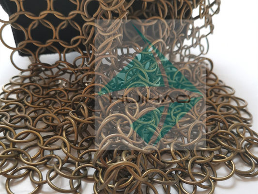 2mm 20mm kim loại Ring Mesh Partition Curtain Drapery trang trí