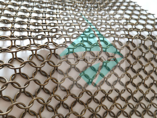 2mm 20mm kim loại Ring Mesh Partition Curtain Drapery trang trí