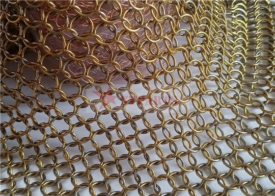 7mm Stainless Steel Ring Mesh rèm màu đồng cho kiến trúc