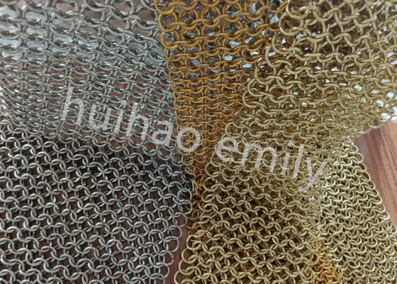 Thiết kế nội thất kim loại Vòng tròn Vòng lưới rèm với SS Eletroplating
