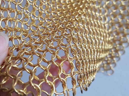 Lưới vòng kim loại 3,8mm đến 30mm Pvd đã hoàn thành Loại dệt Chainmail cho rèm