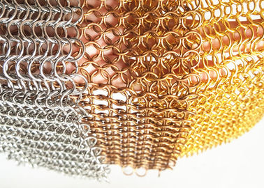 Thép không gỉ kim loại Ring lưới cho mặt tiền, đồng kim loại Chainmail nhẫn Curtain