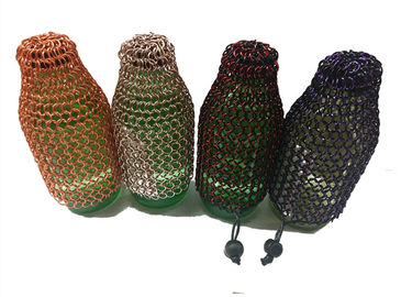Tùy chỉnh hợp kim nhôm Chainmail Ring Kim loại Vòng Lưới Chai Chai Rượu