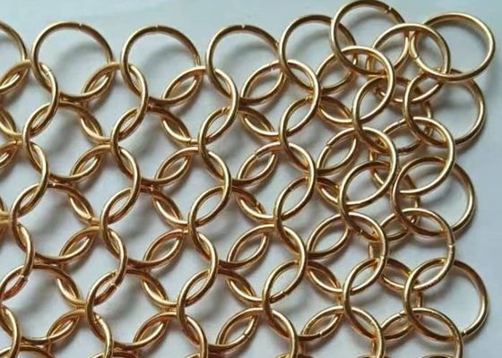 Vòng tròn 10mm Chainmail Dệt trang trí bằng thép không gỉ Rèm Chainmail Vòng lưới