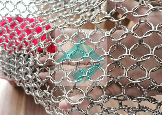 Chainmail hàn vòng kim loại Pvd lưới để trang trí mặt tiền